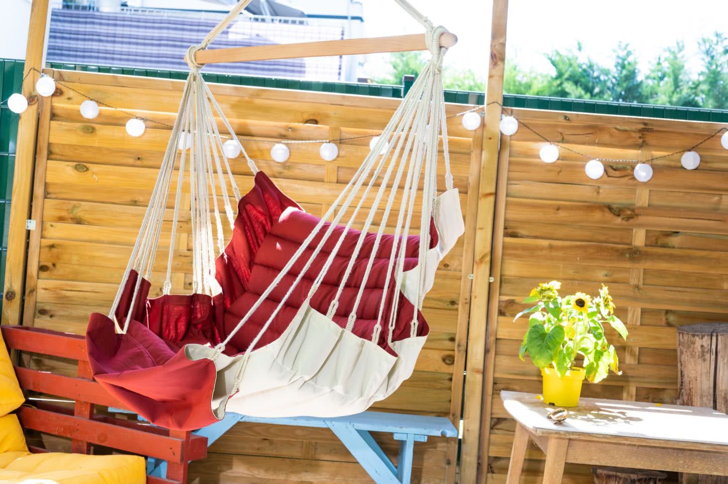 wetterfester extra grosser outdoor Hängesessel rot gefüttert wetterfester extra grosser outdoor Hängesessel rot gefüttert