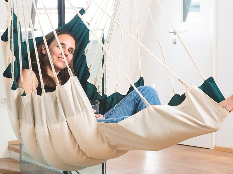 Extra grosser Hängesessel mit Fussablage Extra grosser Hängesessel mit Fussablage