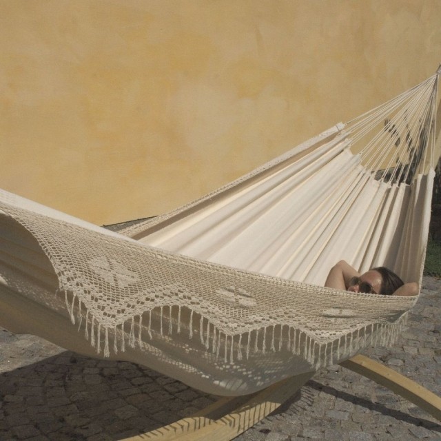 Brasil Comfort Premium Natur Macrame Doppelhängematte by MacaMex MA-01070 color natur / beige