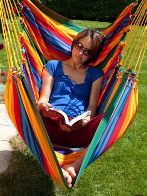 Hanging Chair Lazy anthrazit + Cayo Grande paradiso MacaTex by MacaMex MA-91277 color bunt