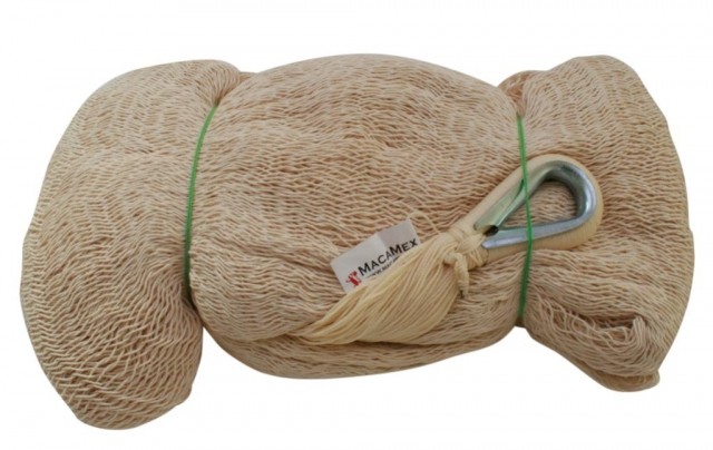 Mexican net hammock Singlegrande Plus Nature by MacaMex MA-00310 color natur / beige