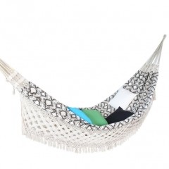 Brasil Deluxe Jacquard Terra Macrame Doppelhängematte by MacaMex MA-01109 color brown