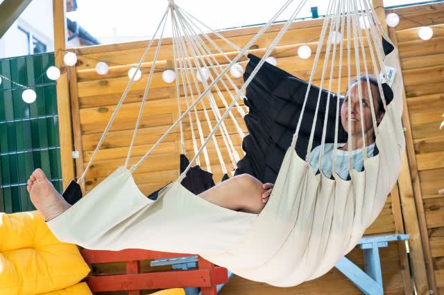 wetterfester outdoor Hängesessel weiss gefüttert wetterfester outdoor Hängesessel weiss gefüttert